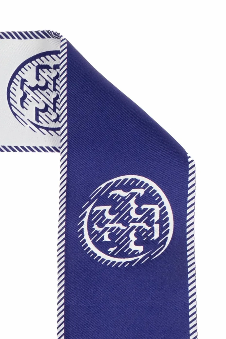 Tory Burch GRANATOWY Jedwabna apaszka z logo