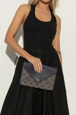 Tory Burch GRANATOWY Kopertówka `T Monogram`