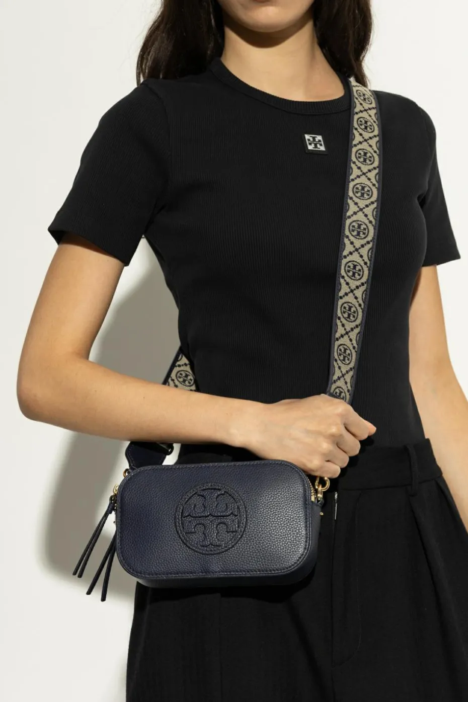 Tory Burch GRANATOWY Torba na ramię `Miller Mini`
