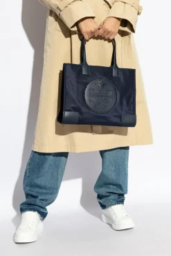 Tory Burch GRANATOWY Torba ‘Ella Small’ typu ‘shopper’