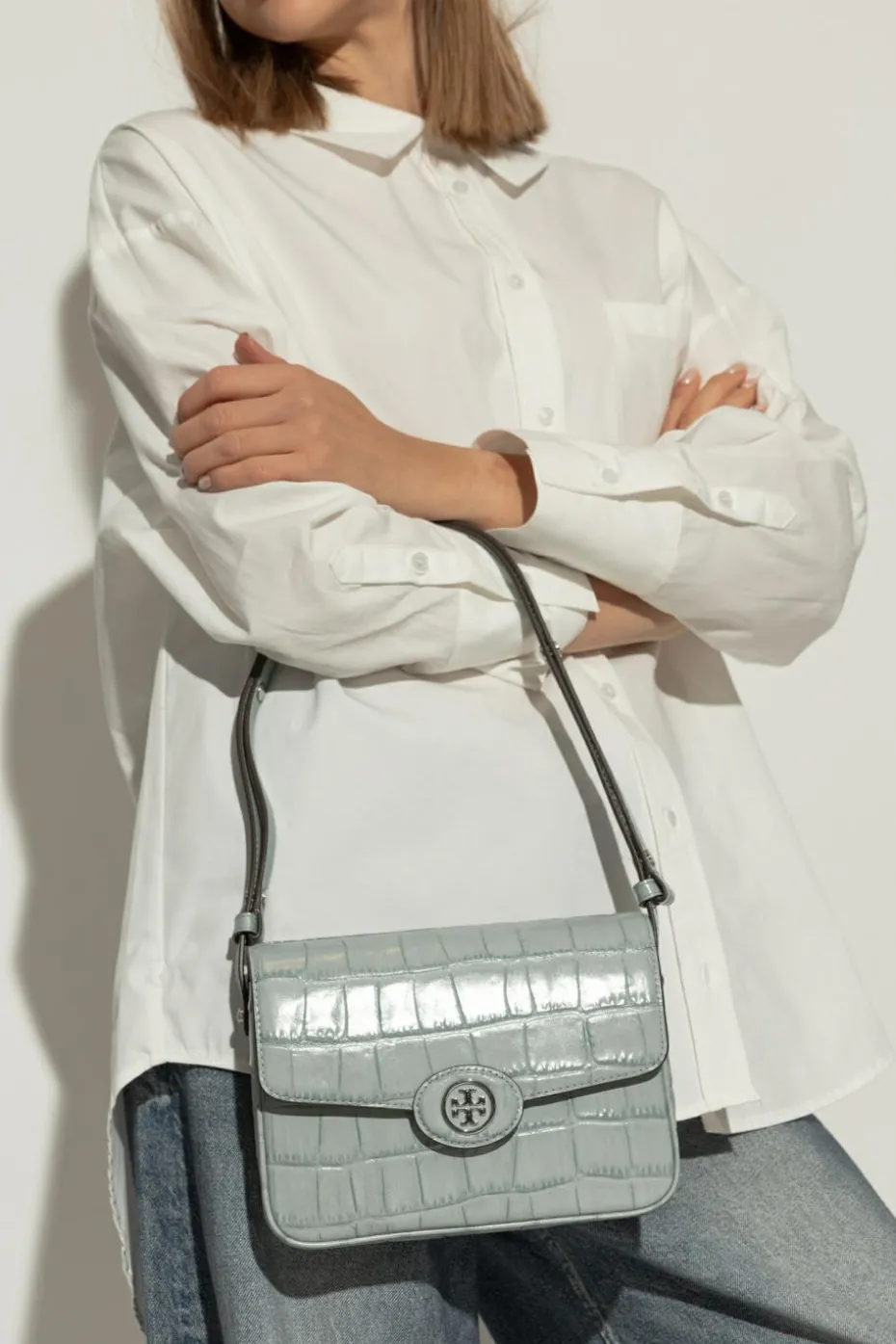 Tory Burch jasnoniebieski Torba na ramię `Robinson`