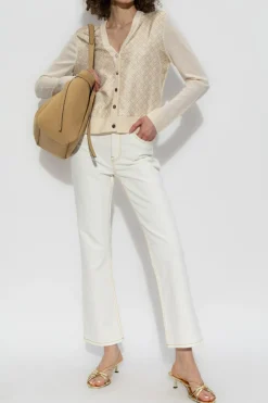 Tory Burch kremowy Kardigan z monogramem