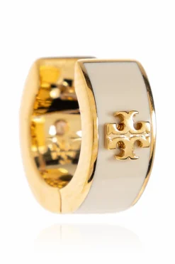 Tory Burch kremowy Kolczyki z logo