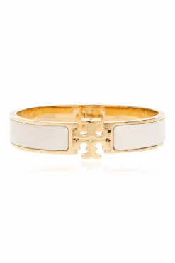 Tory Burch kremowy Mosiężna bransoleta z logo