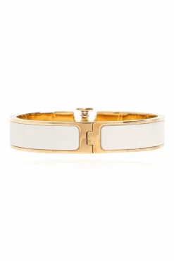 Tory Burch kremowy Mosiężna bransoleta z logo