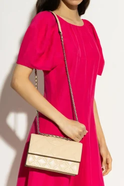 Tory Burch kremowy Torba na ramię `Fleming Small`