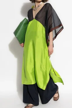 Tory Burch neonowy Jedwabna sukienka