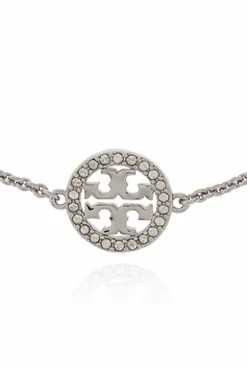 Tory Burch SREBRNY Bransoleta z logo