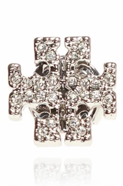 Tory Burch SREBRNY Kolczyki z logo