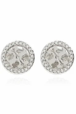 Tory Burch SREBRNY Kolczyki z logo