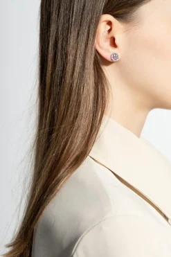 Tory Burch SREBRNY Kolczyki z logo
