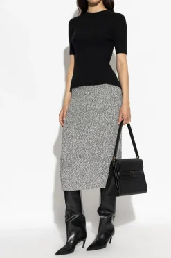 Tory Burch SZARY Spódnica z gumą w pasie