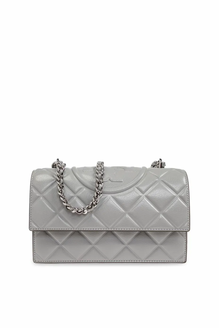 Tory Burch SZARY Torba na ramię `Fleming Small`