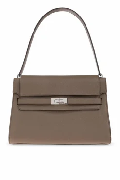 Tory Burch SZARY Torba na ramię `Lee Radziwill Large`