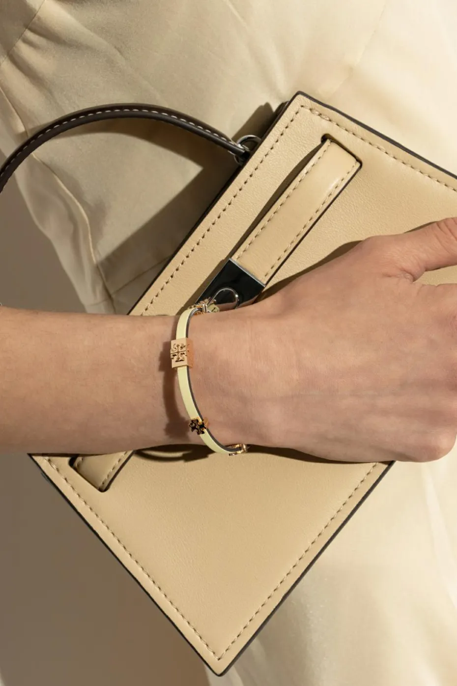 Tory Burch ŻÓŁTY Skórzana bransoleta