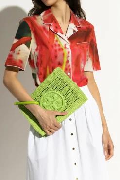 Tory Burch ZIELONY Torba do ręki `Ella`