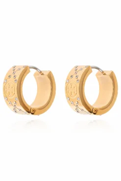 Tory Burch ZŁOTY Kolczyki `T Monogram`