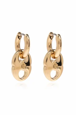 Tory Burch ZŁOTY Kolczyki z wygrawerowanym logo