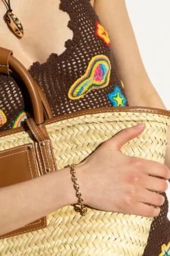 Tory Burch ZŁOTY Mosiężna bransoleta