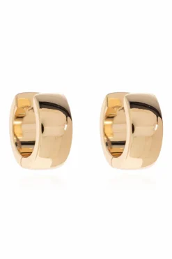 Tory Burch ZŁOTY Mosiężne koczyki z logo