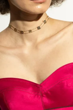 Tory Burch ZŁOTY Mosiężny naszyjnik