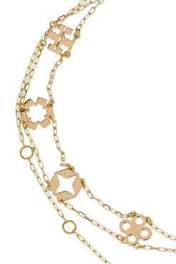 Tory Burch ZŁOTY Mosiężny naszyjnik