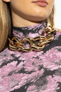 Tory Burch ZŁOTY Mosiężny naszyjnik