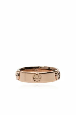 Tory Burch ZŁOTY Pierścień z wytłoczonym logo