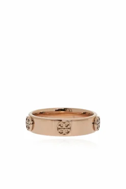 Tory Burch ZŁOTY Pierścień z wytłoczonym logo