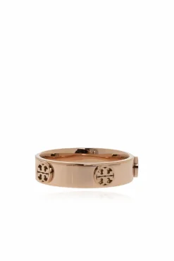 Tory Burch ZŁOTY Pierścień z wytłoczonym logo