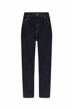 TOTEME GRANATOWY Jeansy z logo