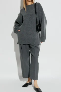 TOTEME SZARY Wełniany sweter