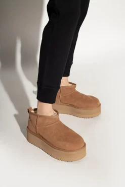 UGG BRĄZOWY Śniegowce ‘Classic Ultra Mini Platform’