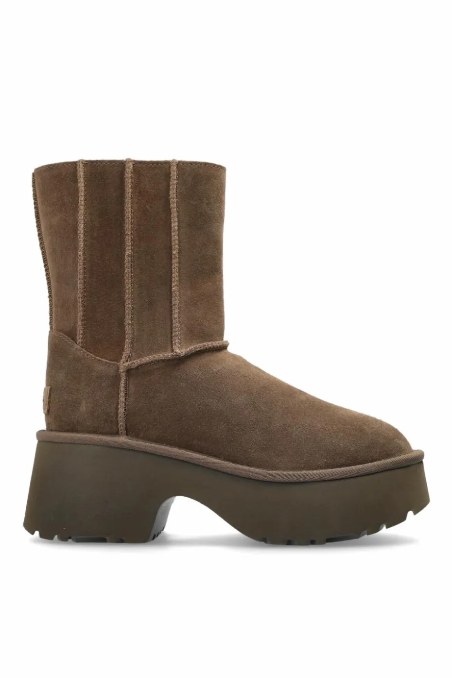 UGG BRĄZOWY Śniegowce na platformie `Classic Twin Seam New Heights`
