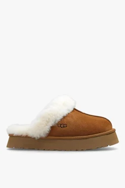 UGG BRĄZOWY Zamszowe klapki ‘Disquette’