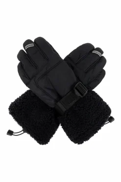 UGG CZARNY Rękawice narciarskie `Shasta` ze sztucznym futrem