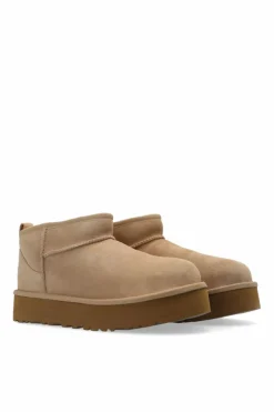 UGG Kids beżowy Śniegowce ‘K Classic Ultra Mini Platform’