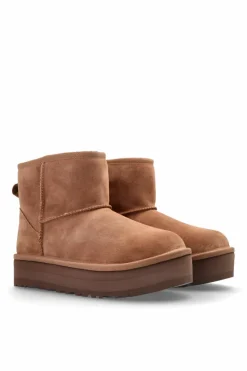 UGG Kids BRĄZOWY Śniegowce `KIDS CLASSIC MINI PLATFORM`