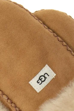 UGG Kids BRĄZOWY Ocieplane rękawice z logo