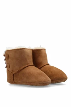 UGG Kids BRĄZOWY Zamszowe buty niemowlęce `Baby Bailey Bow`