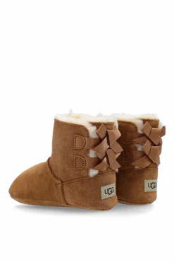 UGG Kids BRĄZOWY Zamszowe buty niemowlęce `Baby Bailey Bow`
