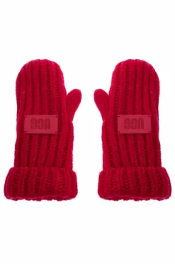 UGG Kids RÓŻOWY Rękawice z naszywką z logo