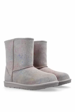 UGG Kids SZARY Śniegowce `T Classic II Shimmer Sky`