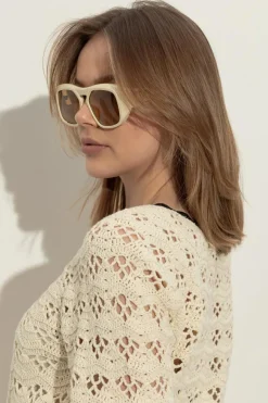 Valentino Eyewear kremowy Okulary przeciwsłoneczne `VLS-179`