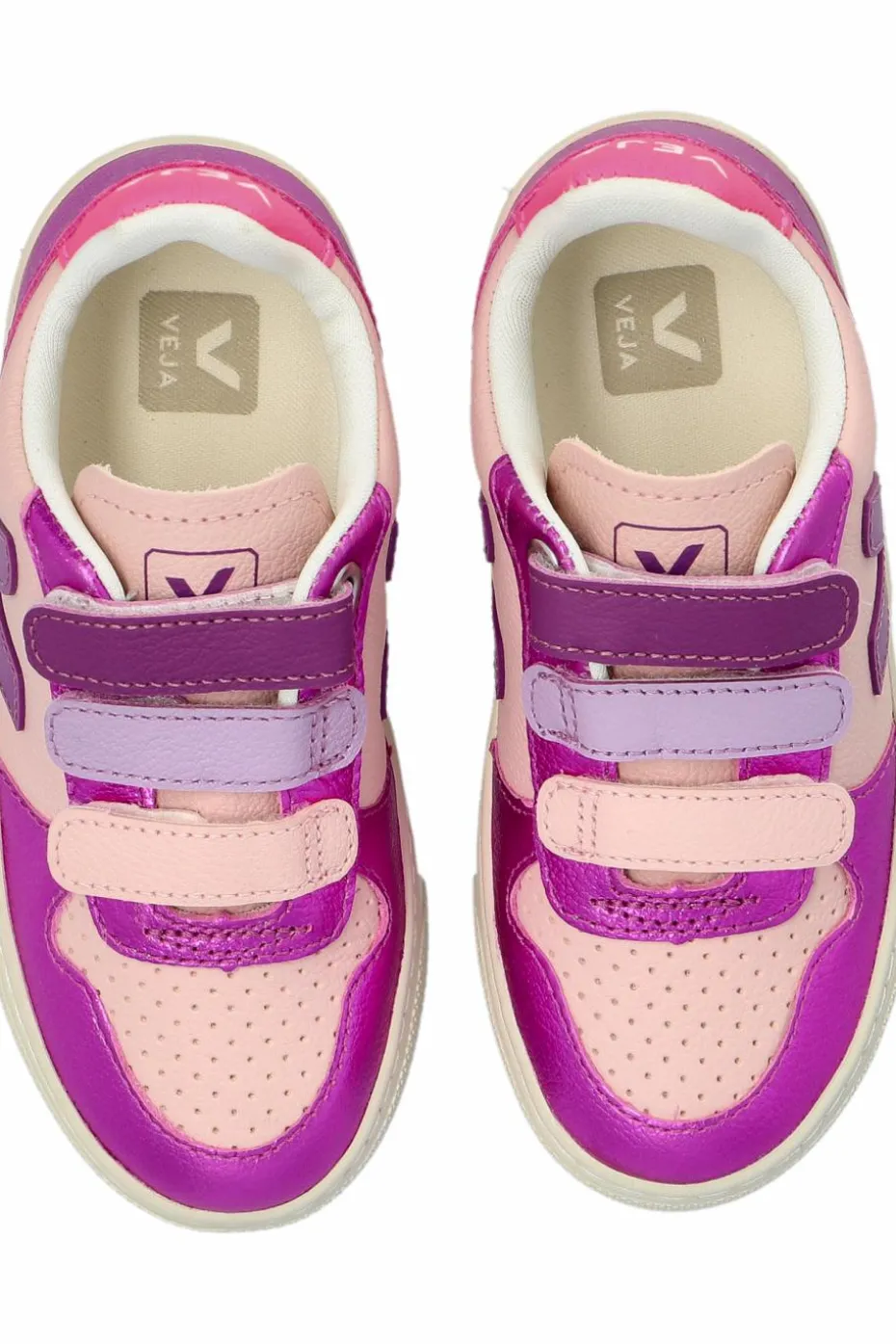 Veja Kids RÓŻOWY Buty sportowe `SMALL V-10 CHROMEFREE LEATHER`