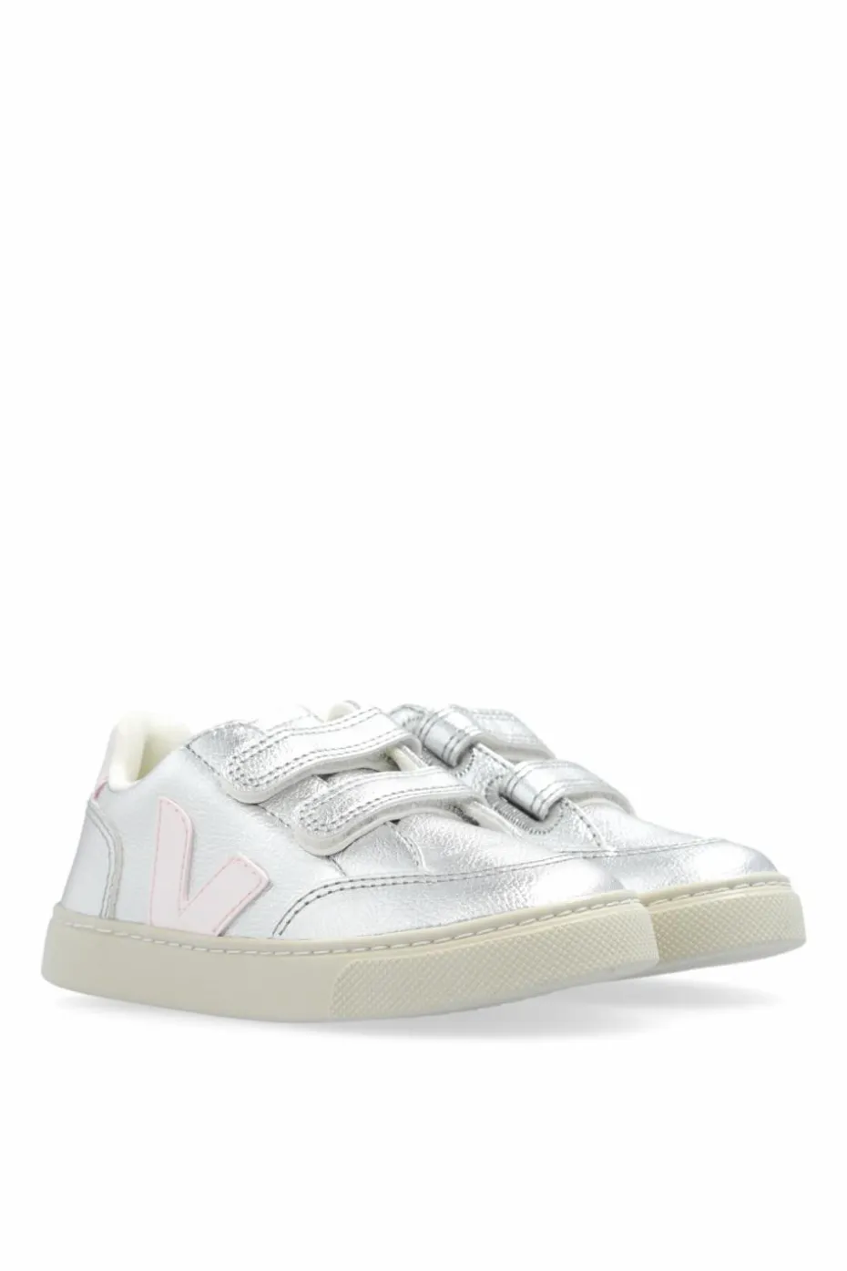 Veja Kids SREBRNY Buty sportowe ‘V-12 Chromefree Leather’