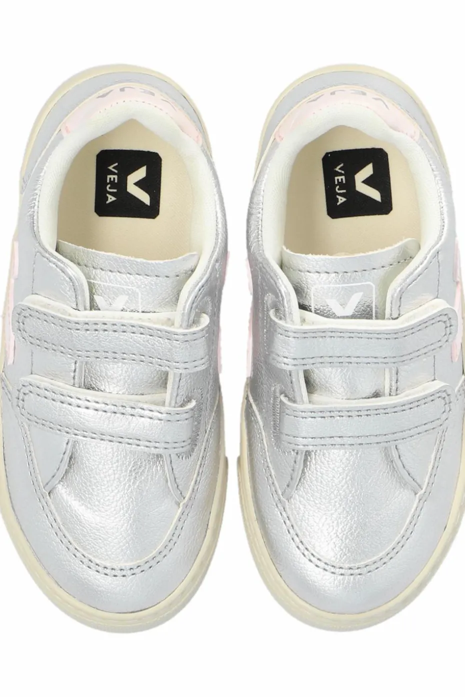 Veja Kids SREBRNY Buty sportowe ‘V-12 Chromefree Leather’
