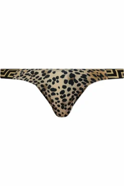 Versace beżowy Dół od kostiumu kąpielowego z motywem zwierzęcym