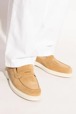 Versace beżowy Zamszowe buty typu `loafers`