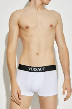 Versace BIAŁY Bawełniane bokserki z logo